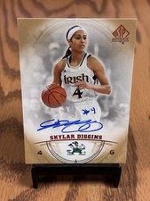2013-14 SP Authentic Skylar Diggins Auto RC Rookie #46 Notre Dame WNBA On Card. rookie card picture