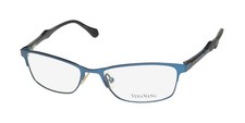 NEW VERA WANG V326 EYEGLASSES NV METAL  PLASTIC BLUE FULL-RIM 49-16-130 CAT EYE