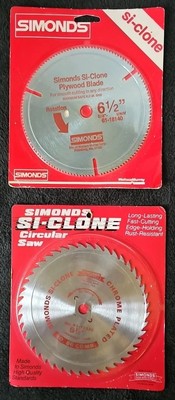 Two Simonds Si-Clone 6.5'' Circular Saw 5/8'' Hole No. 60 Combo & Plywood Blades
