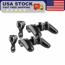 2x Black Wireless Bluetooth Video Game Controller Pad For Sony PS3 Playstation 3