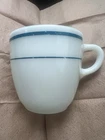 Vintage Pyrex 723 Blue Band Mug Corning Glass USA Restaurant Ware Cup