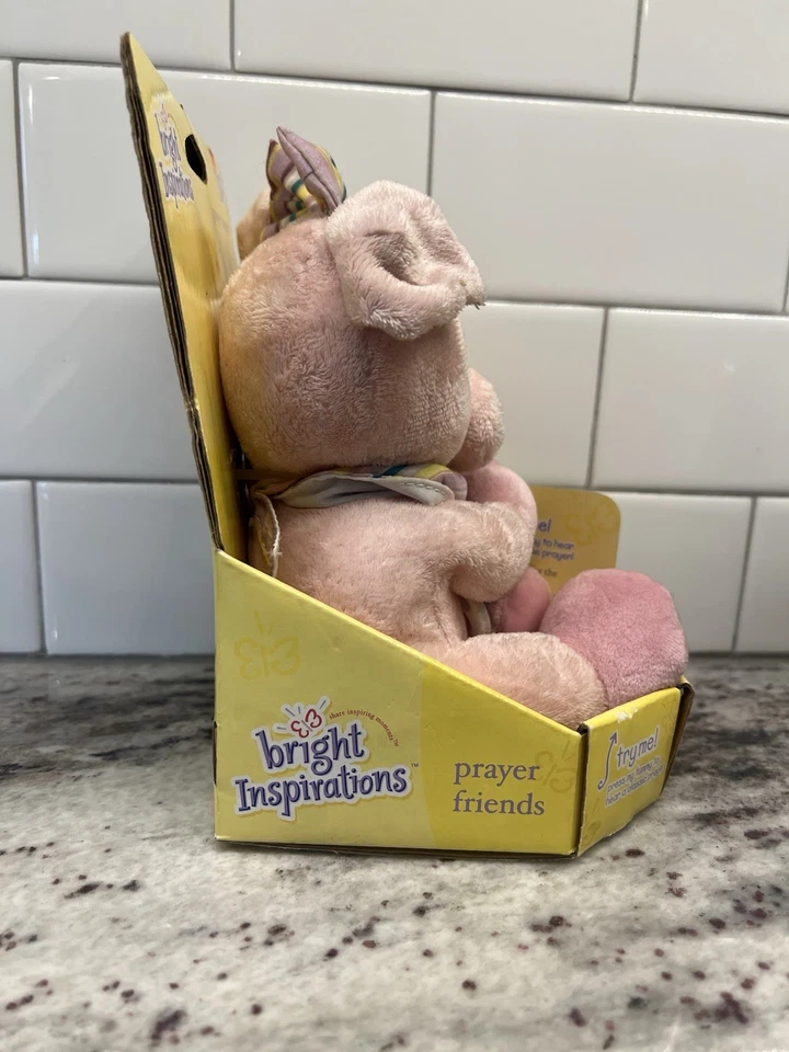 Bright Inspirations Prayer Friends Suey Pink Pig Talking Plush Vintage Rare 2003 - Image 3 of 4