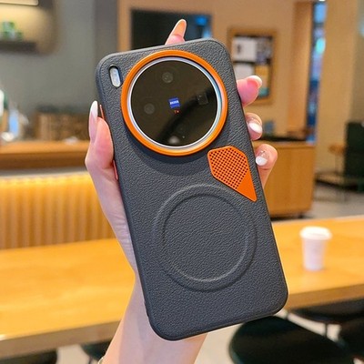 For vivo X300, Luxury Phone Case Hybrid Armor PU Leather Cover Wireless Charge
