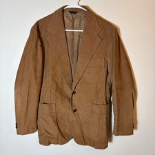 Vintage Levis Panatela Corduroy Sport Coat Blazer Mens Size 42R Brown Tan