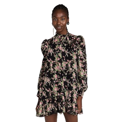 LIKELY Women's Clarita Long Sleeve High Neck Mini Dress, Black Multi, 14 |  eBay