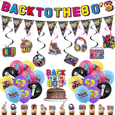 80Er Party Deko Banner Ballons - 43 Stück 80S Geburtstag Dekorationen Mit Back t