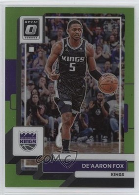 2022-23 Panini Donruss Optic Lime Green Prizm 55/149 De'Aaron Fox #130 b8d