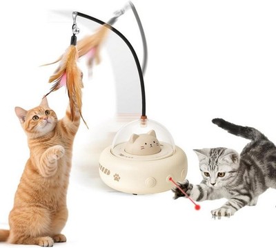 Interaktives Katzenspielzeug mit Federn Elektrisch Spaß Katzenspielzeug Geschenk