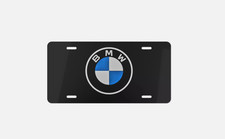 BMW Marque License Emblem Black 6x12 Inch Alu...