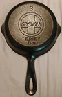 Griswold 709 Large Block Slant Logo #3 Cast Iron Skillet w/ Heat Ring "ERIE"