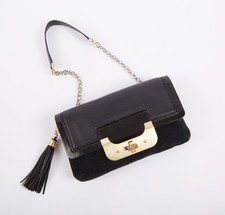 Diane Von F rstenberg DVF Black Leather Harper Connect Shoulder Bag