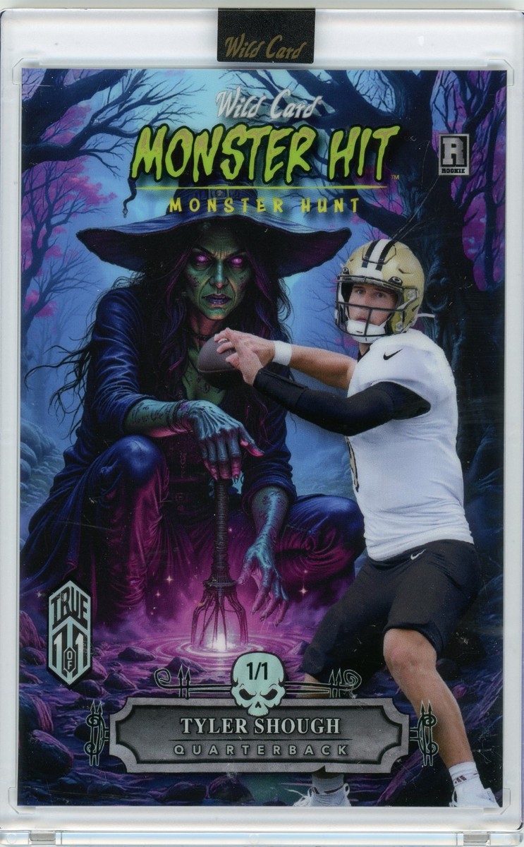 Tyler Shough TRUE 1/1 RC 2025 Wild Card Haunted Hits Monster Hit