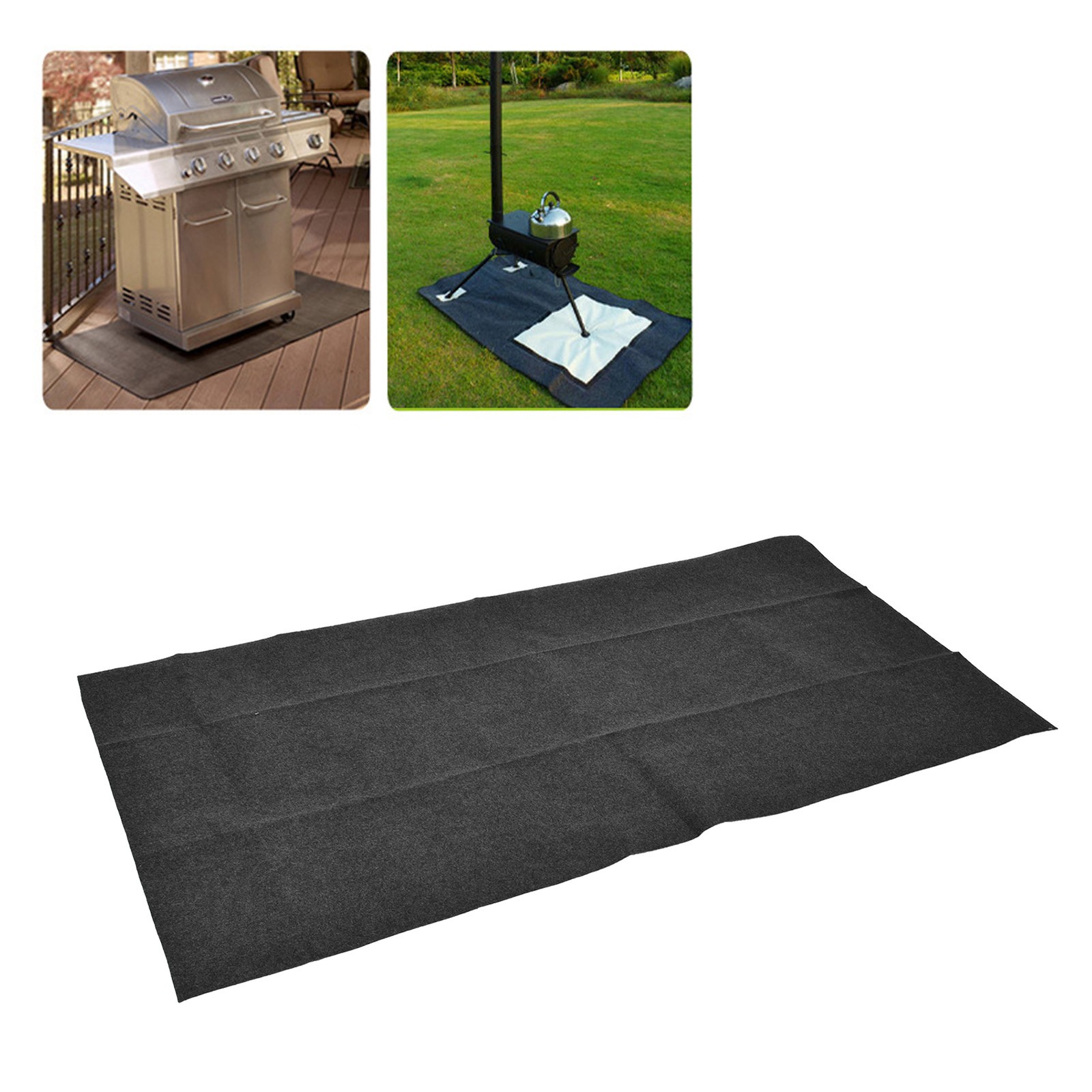 Flame Retardant BBQ Floor Mat For Outdoor Barbecue Grilling Easy To Use