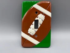 Football Themed Metal Single Light Switch Cover Plate Room Decor Sports