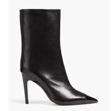 Jimmy Choo Cierra Black Leather Ankle Boots Pointed Toe Stiletto Heel Sz 38 / 8