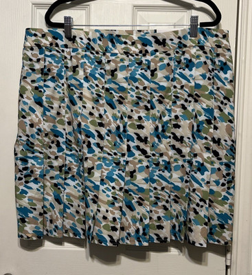 Chico's Zenergy Oceano UPF Firework Pleat Skort with Pockets Size 3(16/18) NWT