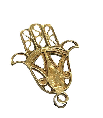 14 Karat Gelbgold Hamsa Anhänger