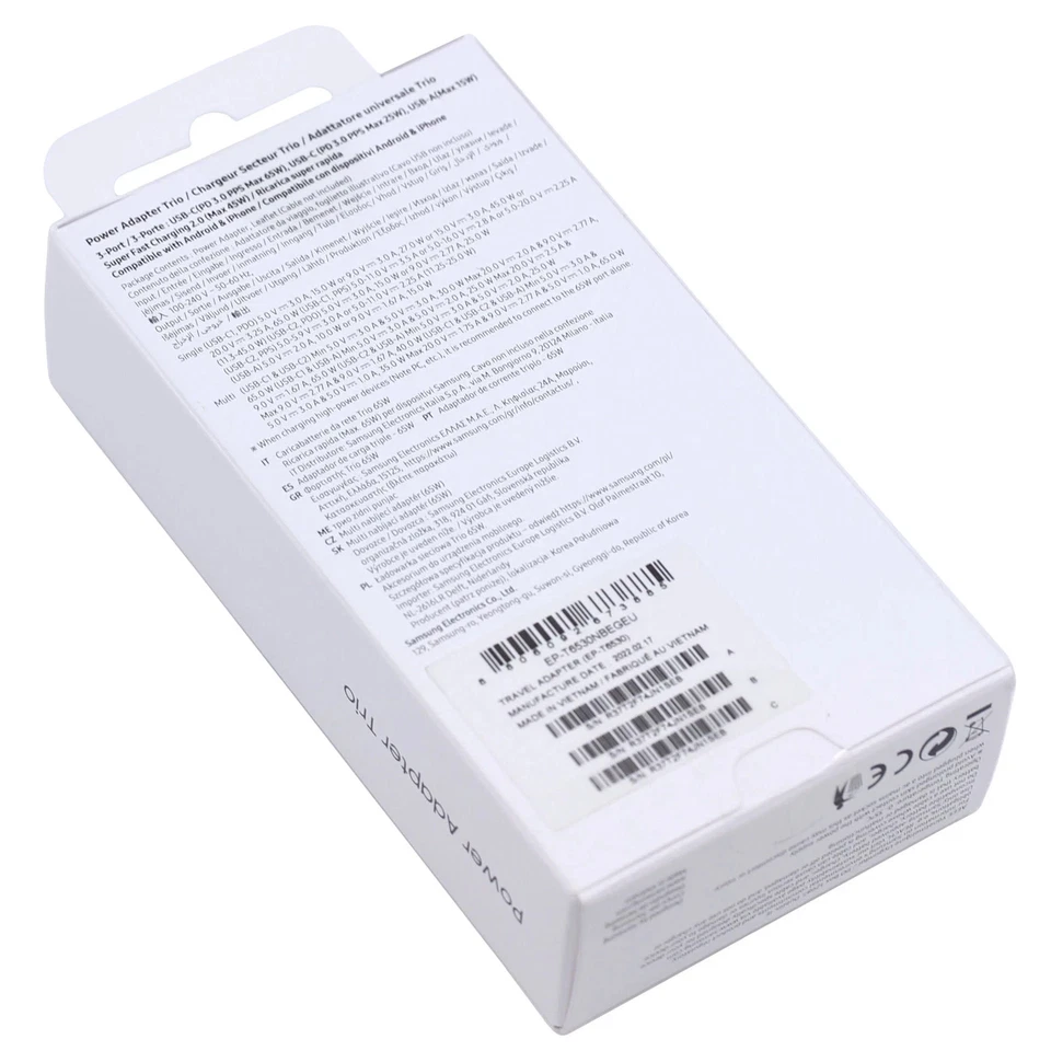 Original Samsung 65W Schnellladegerät Netzteil Trio USBC USB Anschluss Ladekabel - Bild 4 von 4