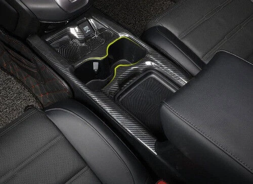 Para Honda CRV CR-V 2017-2021 Fibra de Carbono Consola Central Taza de Agua Cubierta Tapicería Foto 3 de 4