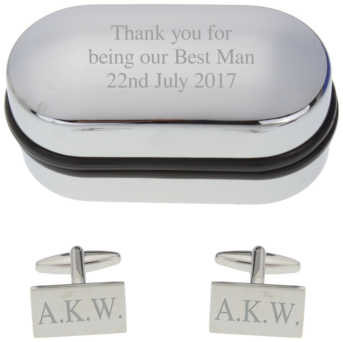 Personalised Engraved Rectangle Cufflinks in Gift Box - Wedding Favours