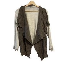 Auth JURGEN LEHL - White Gray Beige Women's Cardigan