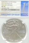 2015 W $1 BURNISHED AMERICAN SILVER EAGLE 1st DAY ISSUE NGC MS 70 NO RESERVE