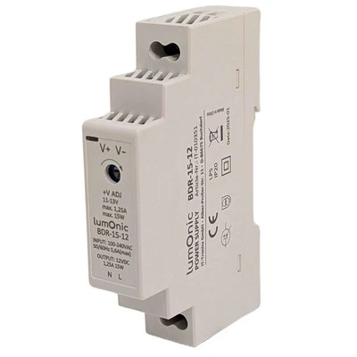 Netzteil Hutschiene BDR-15-12 12V 15W Input 100-240VAC Überlastschutz & kurzschl - Bild 1 von 4