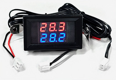 Digital LED Thermometer 2 Wasserdichten Metallfühlern DC 4V-28V  exakte Messung