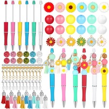 Lewtemi Beadable Pen Making Kit - 12 Sets Assorted Bead Pens, Silicone Beads,...