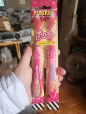  RARE Barbie Firefly Toothbrush 2 Pack Soft Bristles Child Size Pink 2018 New