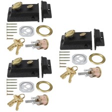 3 Sets  Deadbolt Lock Exterior Door Lock Security Wood Door Antique Latch