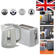 Efficient 2-Slice Toaster and 2200W Blue LED Kettle Set - Perfect for Breakfast