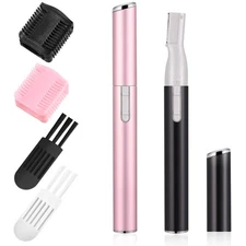 Chumia 2 Pcs Electric Eyebrow Trimmer Women Precision Face Razors Mini