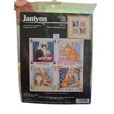1997 Janlynn Counted Cross Stitch 155-12 Four Seasons Cats Made In USA New