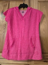 Wave Zone Girls Terry Hooded Pink Cover Up Size 7/8 Swim Beach Pool Towel