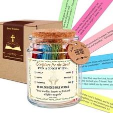 Consevisen Bible Verse Jar, Color Coded Scripture and Prayer Faith...