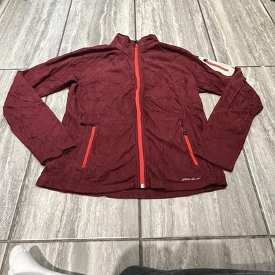 Eddie Bauer Damen Firstascent Full Zip Fleecepullover Large Burgundy