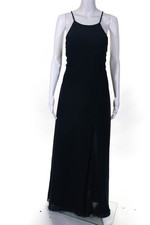 Jenny Yoo Womens Slit Up Spaghetti Strap Kayla Gown Navy Blue Size 12  #12408579