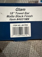 Gatco Glam 18" Towel Bar Matte Black 4631MX NEW in Box Bathroom Hardware