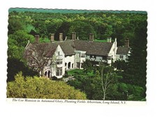 Co Mansion in autumnal glory, Planting fields ARBORETUM VTG postcard UNP