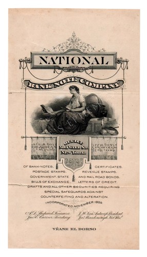 Rare 1870s National Bank Note Company Adv Circular Prospectus 1 Wall St Ephemera