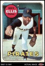 1969 Topps #286 Dock Ellis Pirates RC 5.5 - EX+