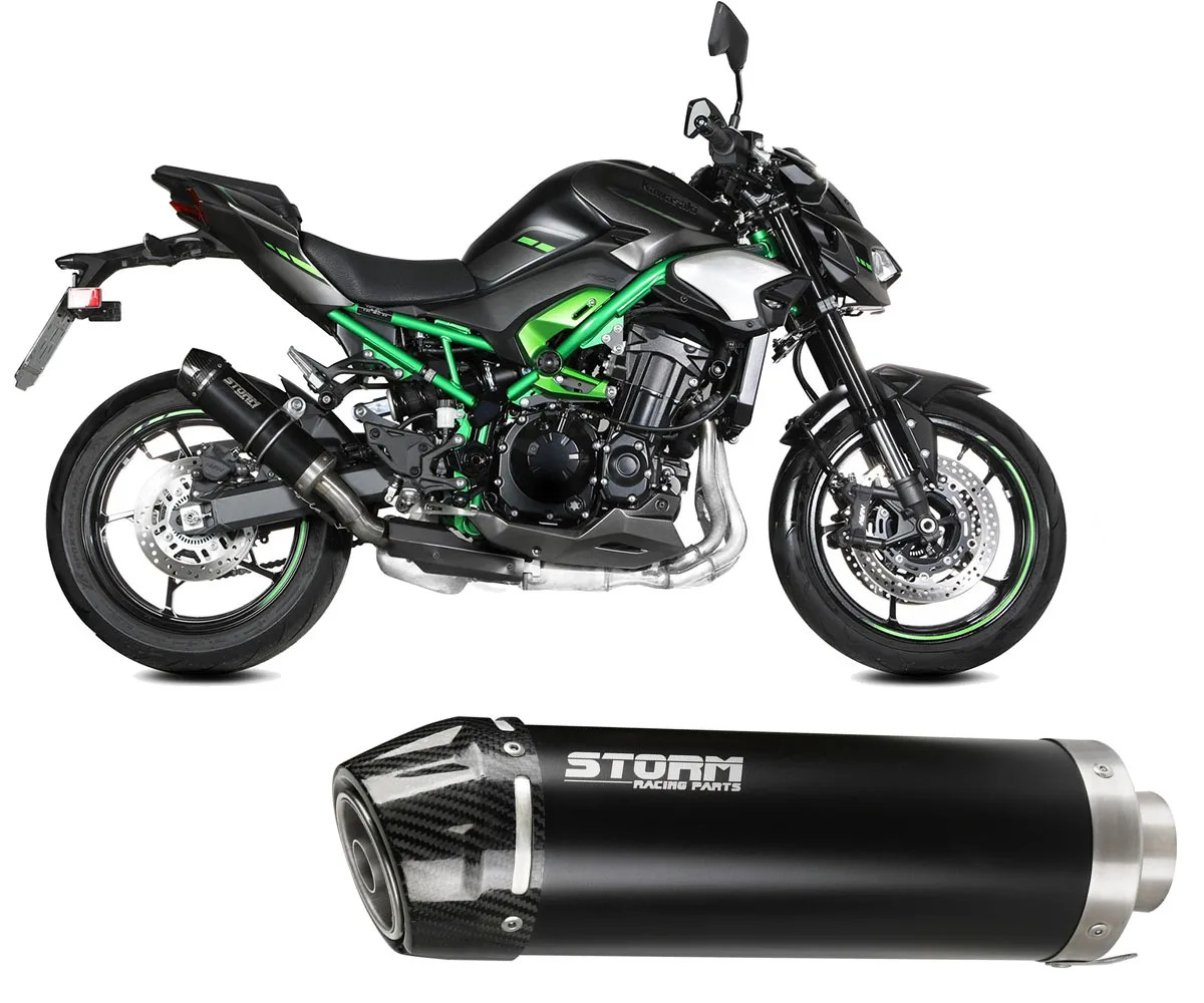 Exhaust Storm by Mivv Muffler Gp Nero Steel carbon end KAWASAKI Z 900 2025 2026