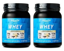 2x Equate Whey Protein Powder, Smooth Vanilla, (Each is 24oz) 11.67 per gallon
