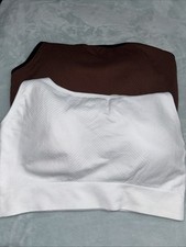 Member's Mark Women  s 2-Pack Racerback Sports Bra Size XXL White/Cinnamon