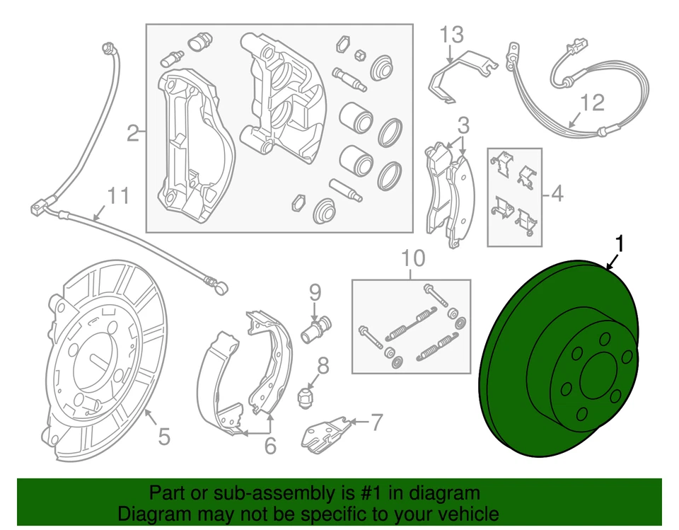 Genuine Nissan Rear Wheel Axle Rotor 43206-1PA1B Foto 3 de 3