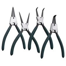 Snap Ring Pliers Set, 4pcs 7" Internal/External Circlip Pliers Kit with Strai...