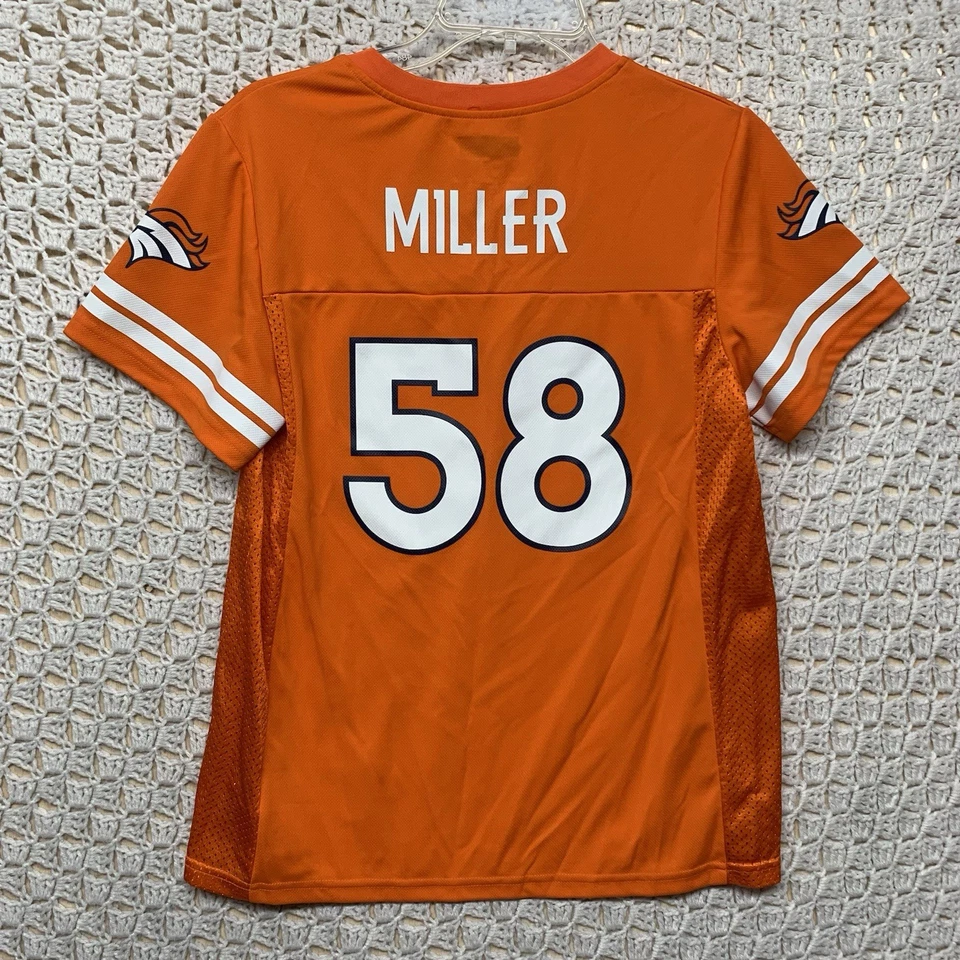 Ropa del equipo de la NFL Denver Broncos Von Miller #58 camiseta para mujer talla M naranja NFLPA Foto 2 de 4