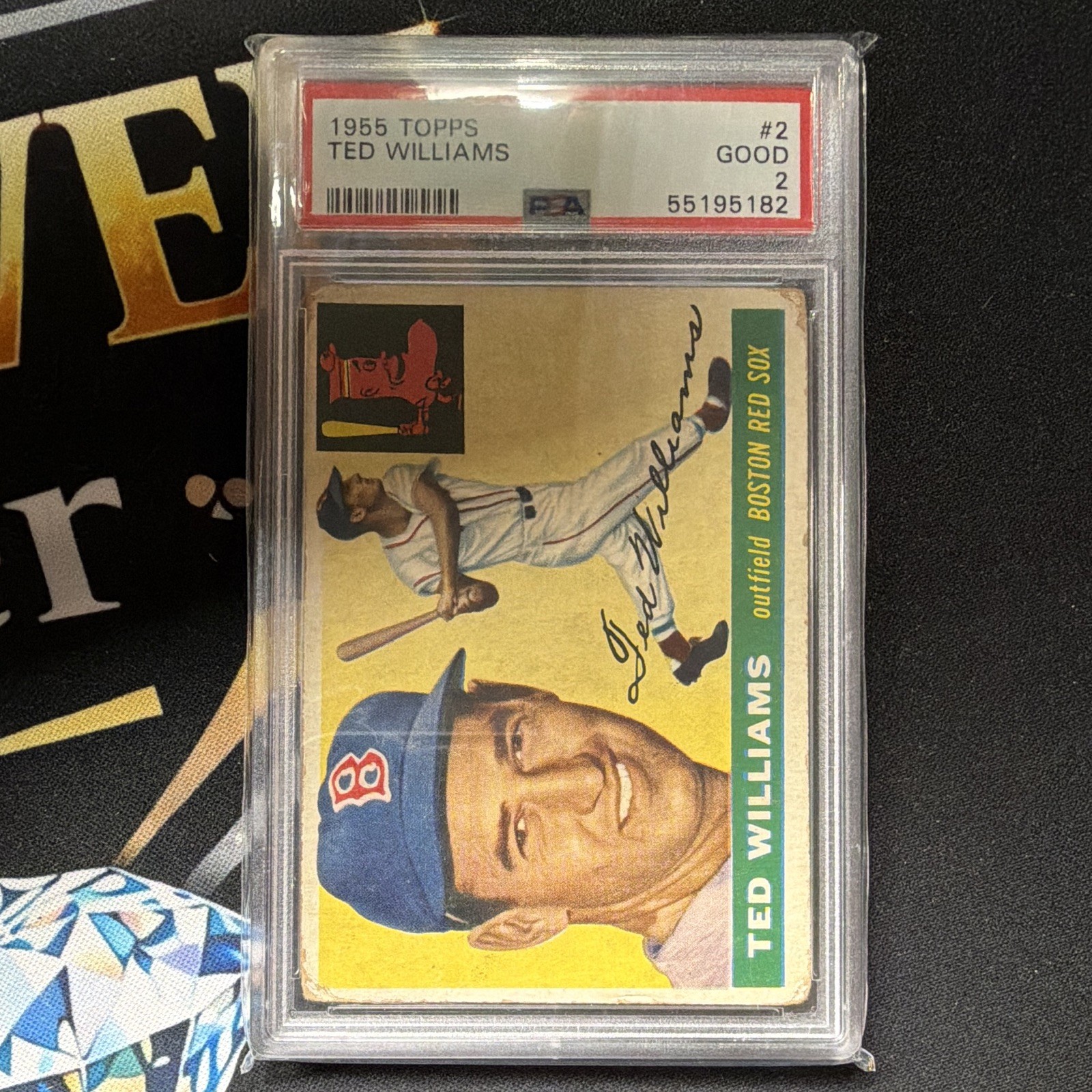 1955 Topps Ted Williams #2 Boston Red Sox Base Set PSA 2 Graded Card