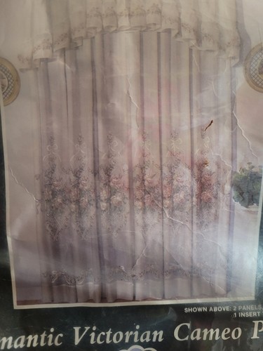 2Vintage Arley Romantic Victorian Cameo Panel Curtain 65x84 1844 Kensington Rose - Picture 2 of 10